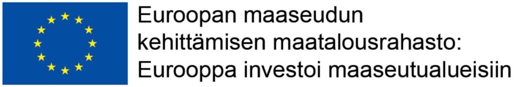 EU:n logo ja teksti: Euroopan maaseudun kehittämisen maatalousrahasto: Eurooppa investoi maaseutualueisiin