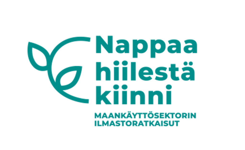 Nappaa hiilestä kiinni: Maankäyttösektorin ilmastoratkaisut -teksti ja logo.